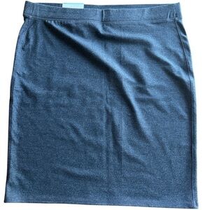Old Navy Knit Pencil Skirt Knee-Length Casual Charcoal Gray Size Large Stretch
